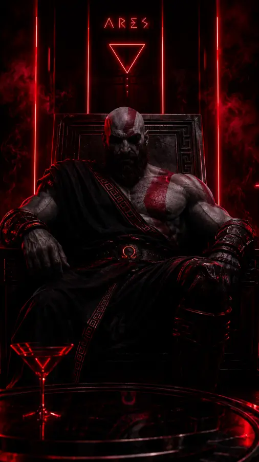 Kratos — Throne of the Ghost of Sparta 👑🔥⚔️ 4K wallpaper for desktop and mobile - Pixbee