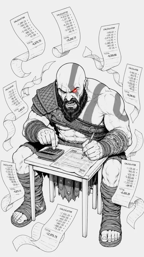 Kratos vs. Monthly Expenses 4K wallpaper for desktop and mobile - Pixbee