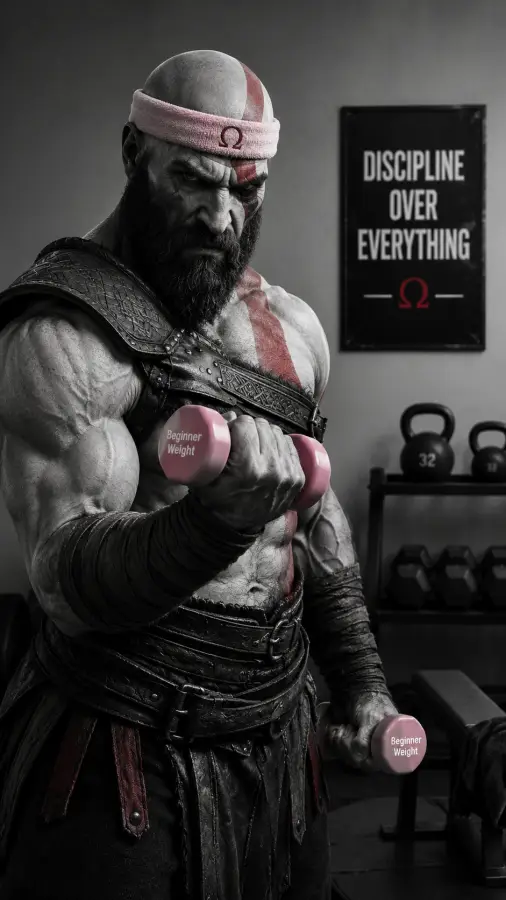 Kratos — “When the warm-up weights fear you.” 4K wallpaper for desktop and mobile - Pixbee