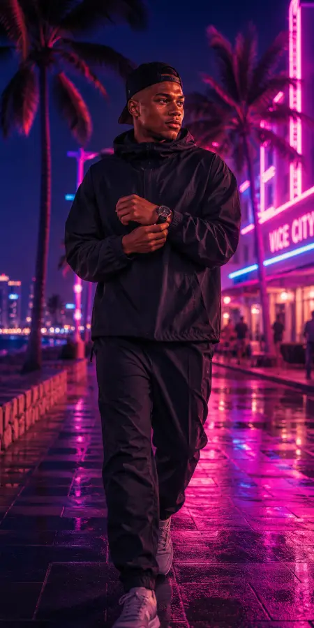 Kylian Mbappe Vice City Neon Walk — gta vice city phone wallpaper