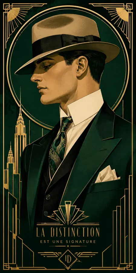 La Distinction French Art Deco Fashion Poster 4K wallpaper for desktop and mobile - Pixbee