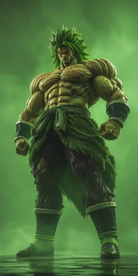 Legendary Saiyan Broly Standing In Green Smoke 4K wallpaper for desktop and mobile - Pixbee