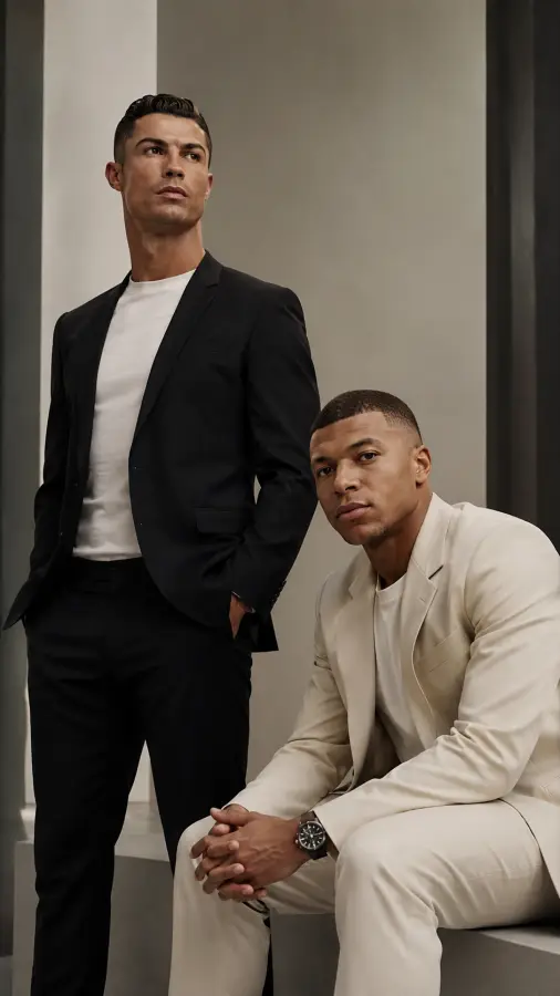 Legends Dressed For Greatness 👑⚽ - Cristiano - Mbappe 4K wallpaper for desktop and mobile - Pixbee