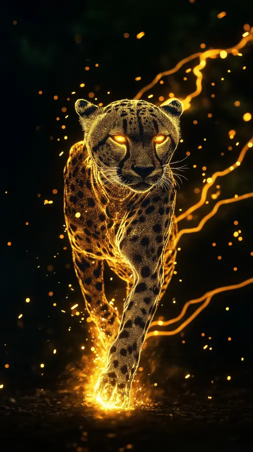 Lightning cheetah 4K wallpaper for desktop and mobile - Pixbee