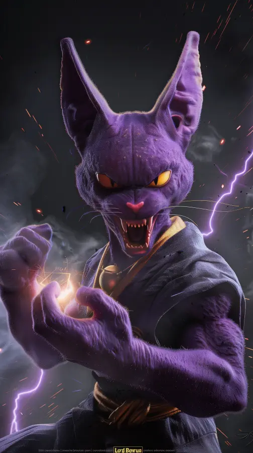 Lightning Fang Destroyer - Lord Beerus - Dragon ball 4K wallpaper for desktop and mobile - Pixbee