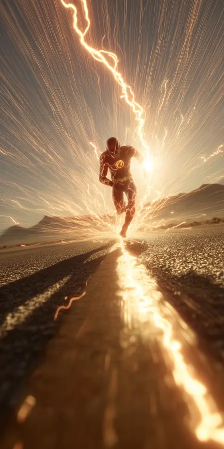 Lightning Speed Storm Runner - Flash 4K wallpaper for desktop and mobile - Pixbee