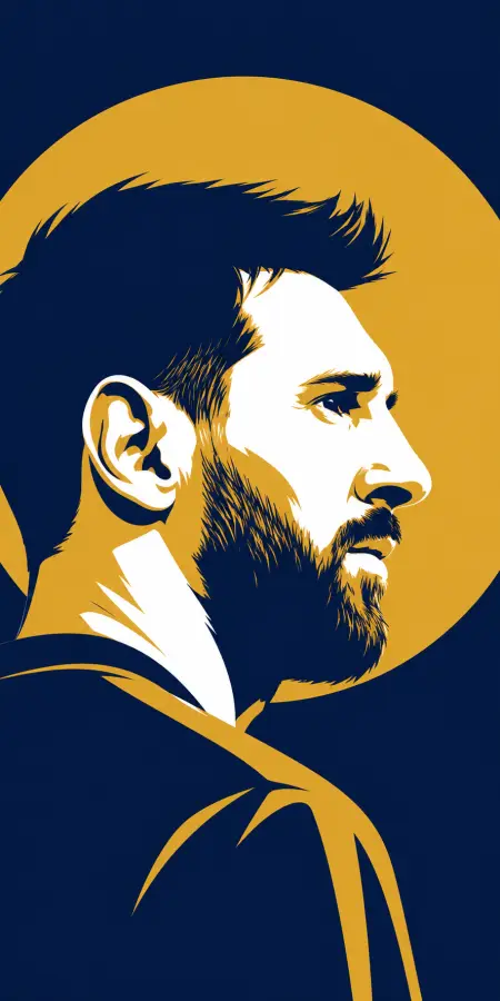 Lionel Messi Minimalist Vector Profile Portrait — football phone wallpaper