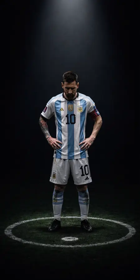 Lionel Messi Under the Spotlight 4K wallpaper for desktop and mobile - Pixbee