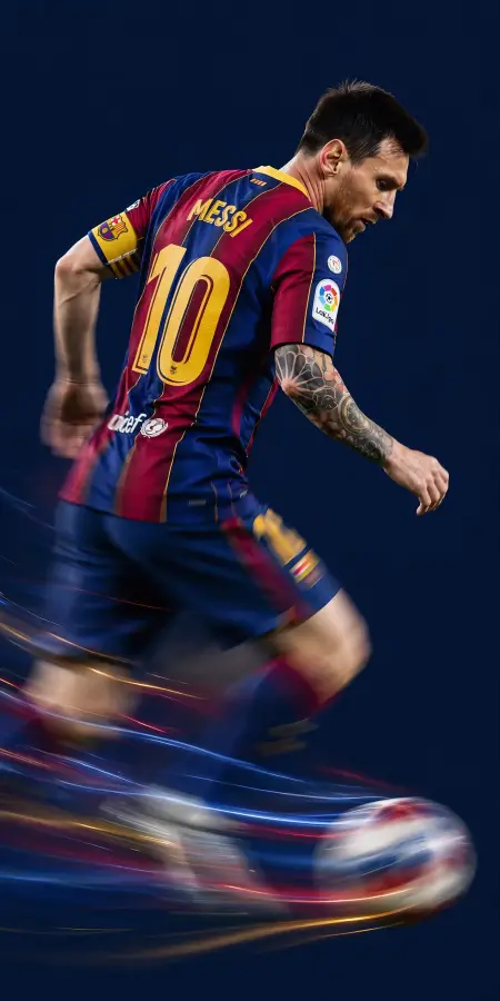 Lionel Messi's High-Speed Dribble 4K wallpaper for desktop and mobile - Pixbee