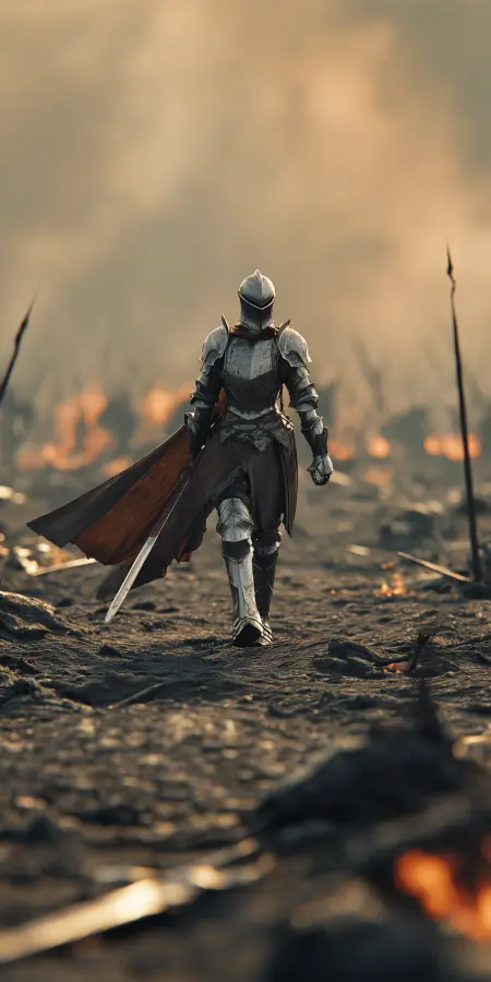 Lone Knight Battlefield Walk 4K wallpaper for desktop and mobile - Pixbee