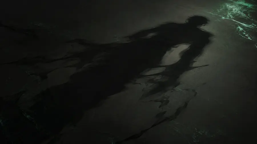 Long Elongated Dark Shadow of a Person Stretching Across a Textured Floor 4K wallpaper for desktop and mobile - Pixbee