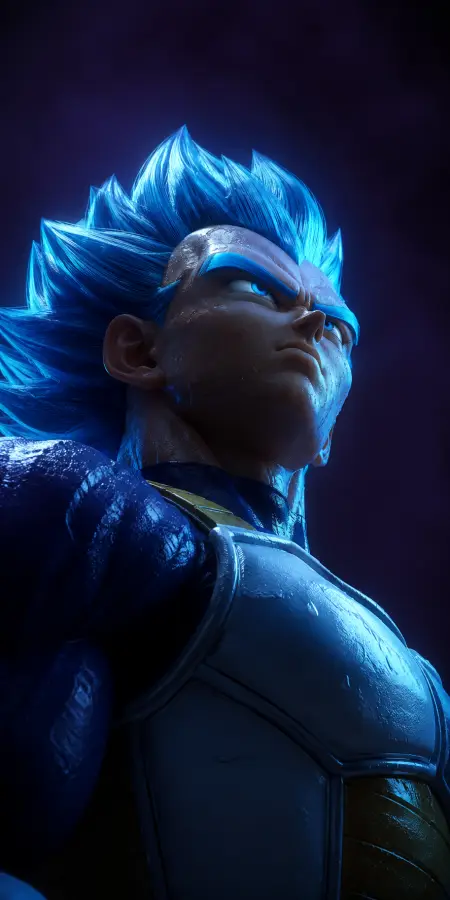 Low Angle Portrait Of Vegeta Blue 4K wallpaper for desktop and mobile - Pixbee