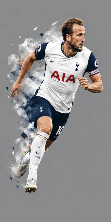 Low Poly Geometric Harry Kane Running Art 4K wallpaper for desktop and mobile - Pixbee