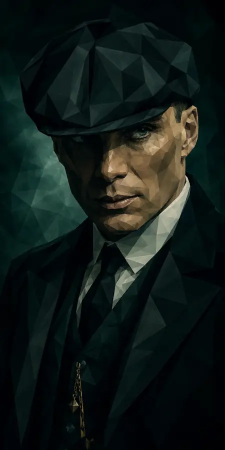 Low Poly Geometric Portrait Of Serious Man 4K wallpaper for desktop and mobile - Pixbee
