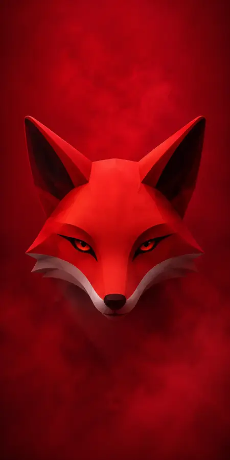 Low Poly Red Fox Head Art — animals phone wallpaper