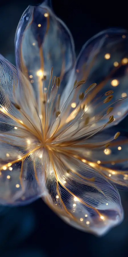 Luminous Crystal Bloom Glow 4K wallpaper for desktop and mobile - Pixbee