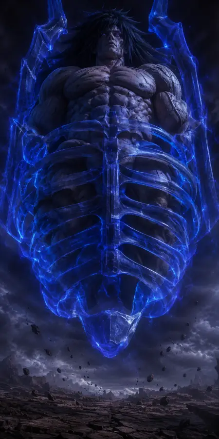 Madara Uchiha Manifesting Blue Susanoo Ribcage 4K wallpaper for desktop and mobile - Pixbee