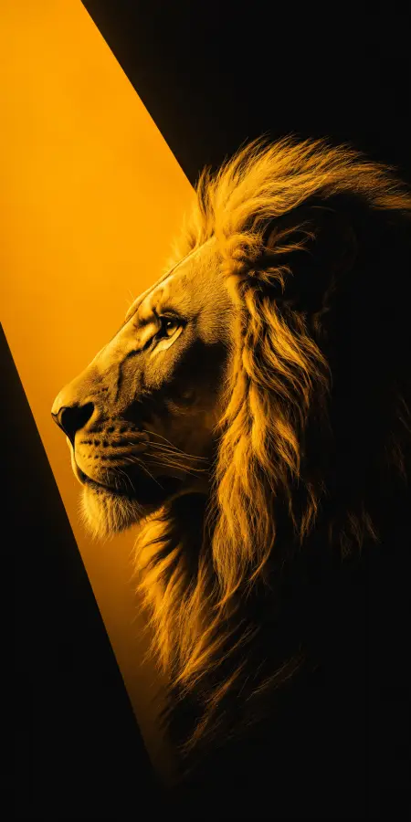 Majestic Lion Profile In Warm Light — animals phone wallpaper
