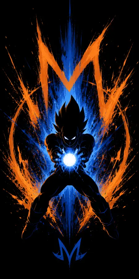 Majin Vegeta Blue Energy Attack Art 4K wallpaper for desktop and mobile - Pixbee