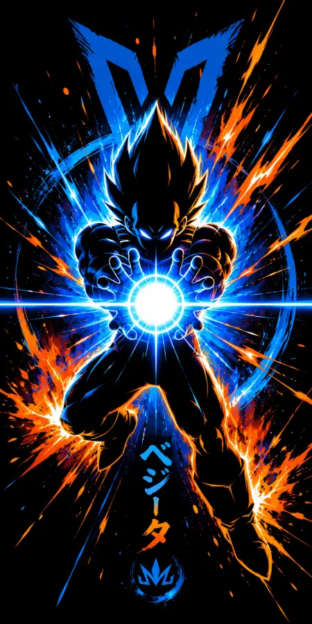 Majin Vegeta Final Flash Splatter Art 4K wallpaper for desktop and mobile - Pixbee