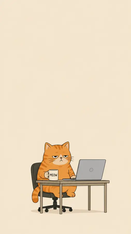 “Me pretending this email could’ve been a meeting.” ☕🐱 4K wallpaper for desktop and mobile - Pixbee