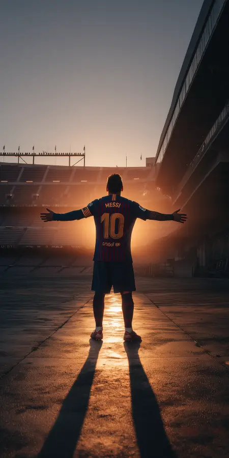 Messi Golden Hour Glory 4K wallpaper for desktop and mobile - Pixbee