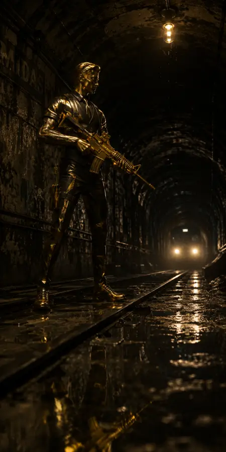 Midas Fortnite Golden Character Subway Tunnel 4K wallpaper for desktop and mobile - Pixbee