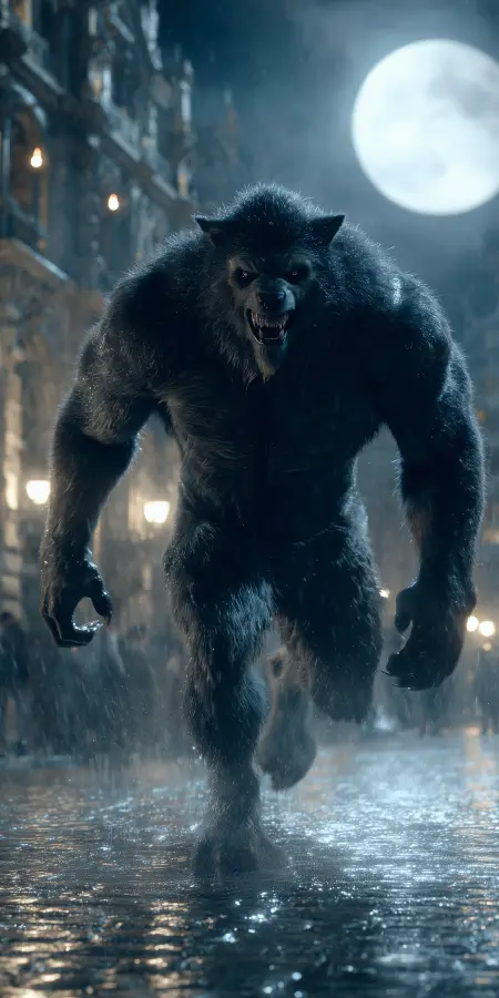 Midnight Werewolf Urban Fury 4K wallpaper for desktop and mobile - Pixbee