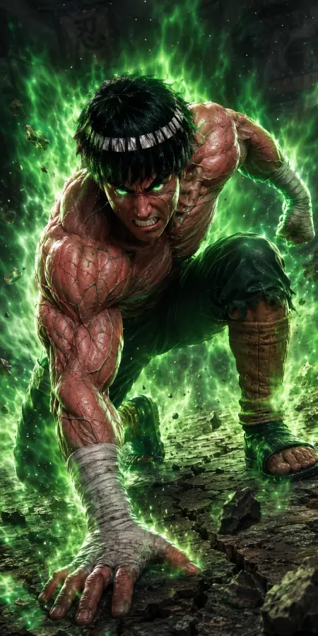 Might Guy Unleashing Gate Of Greatness 4K wallpaper for desktop and mobile - Pixbee