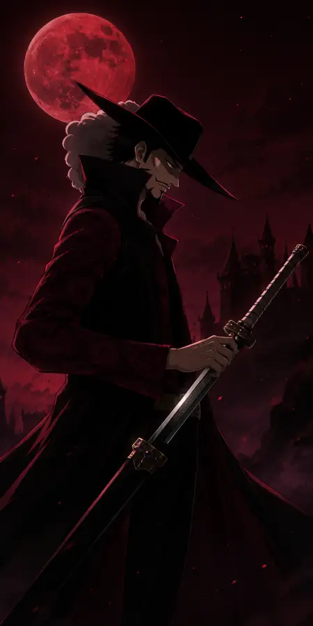 Mihawk Crimson Eclipse 4K wallpaper for desktop and mobile - Pixbee