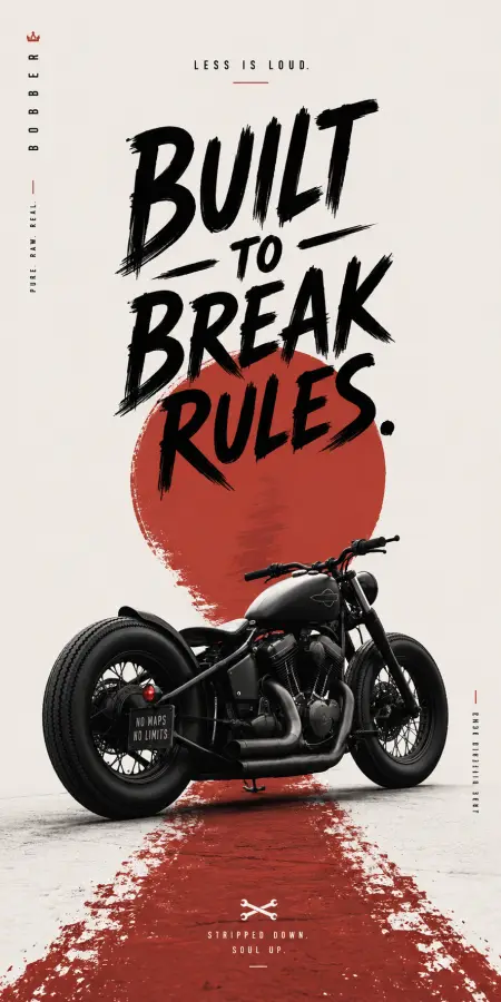 “Minimal body. Maximum rebellion. 🖤🏍️” 4K wallpaper for desktop and mobile - Pixbee