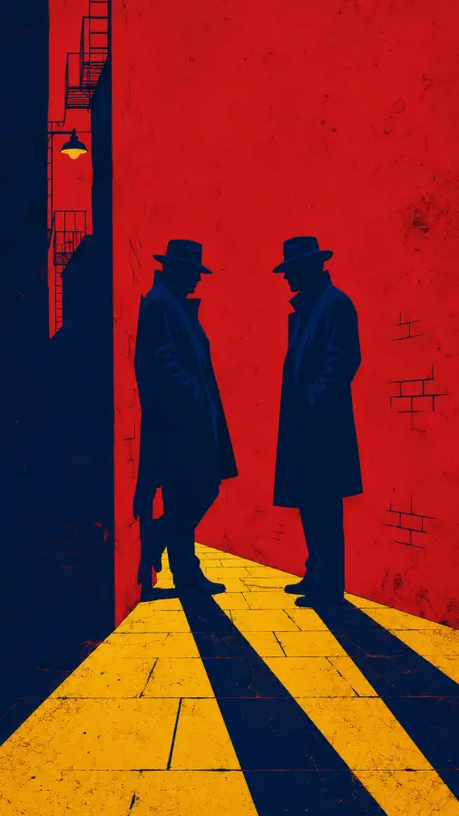 Minimalist Film Noir Detectives Shadow Silhouette Art 4K wallpaper for desktop and mobile - Pixbee