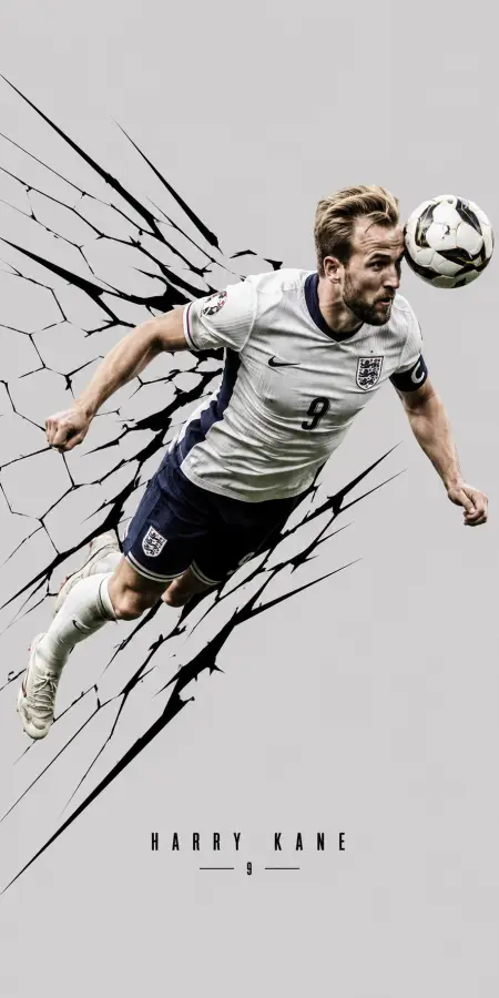 Minimalist Harry Kane Heading Football Wallpaper Art 4K wallpaper for desktop and mobile - Pixbee