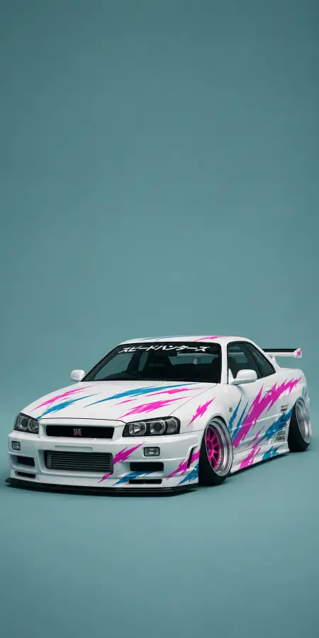 Minimalist JDM Sports Coupe White Custom Livery 4K wallpaper for desktop and mobile - Pixbee