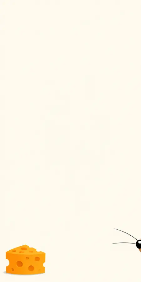 Minimalist Jerry Mouse Corner View With Yellow Cheese 4K wallpaper for desktop and mobile - Pixbee