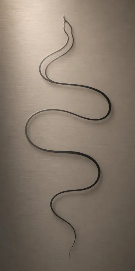 Minimalist Metallic Line Art Serpent Design — iphone wallpapers phone wallpaper