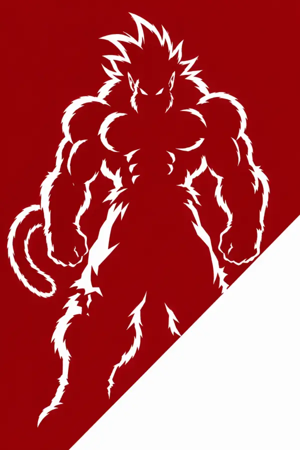 Minimalist Red Super Saiyan 4 Goku 4K wallpaper for desktop and mobile - Pixbee