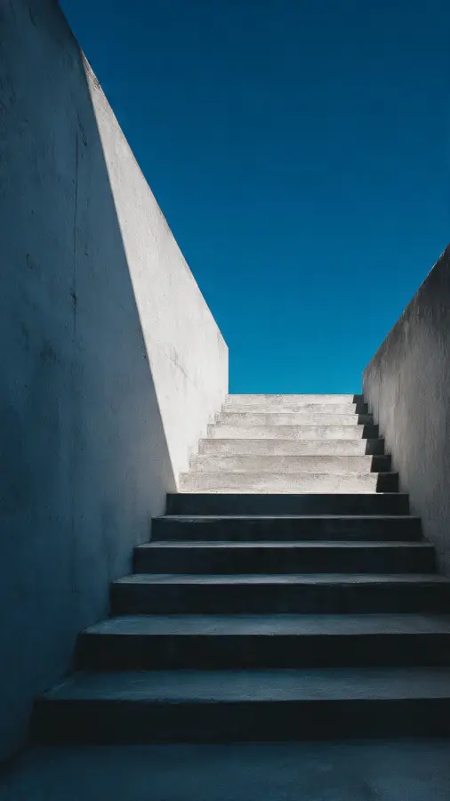 Minimalist Stairway Leading to Open Sky 4K wallpaper for desktop and mobile - Pixbee