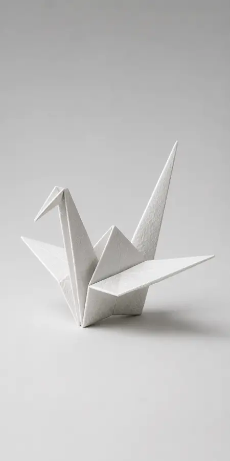 Minimalist White Origami Paper Crane Bird — iphone wallpapers phone wallpaper