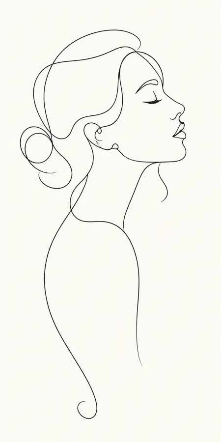 Minimalist Woman Face Continuous Line Art — iphone wallpapers phone wallpaper