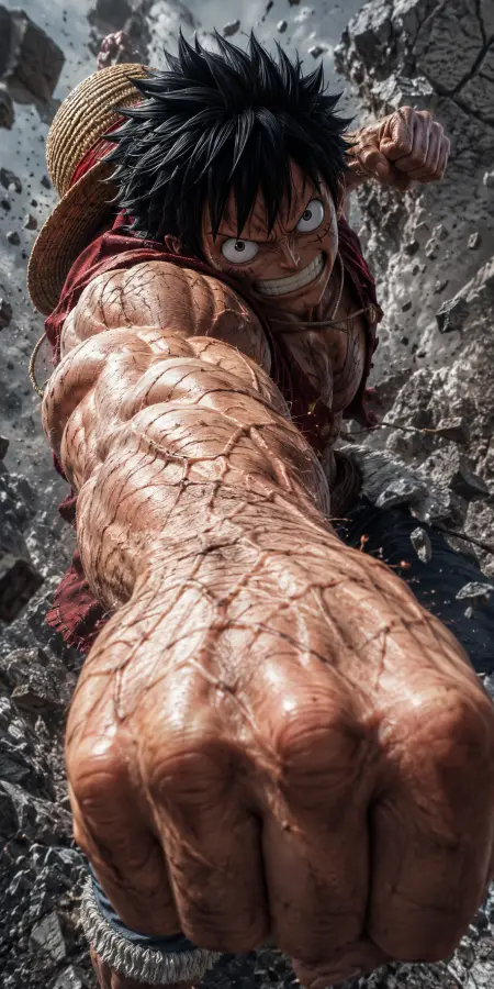 Monkey D Luffy Extreme Close Up Gear Third Punch 4K wallpaper for desktop and mobile - Pixbee
