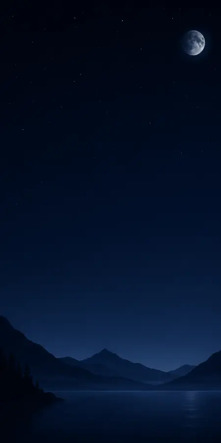 Moonlit Silent Mountain Escape 4K wallpaper for desktop and mobile - Pixbee