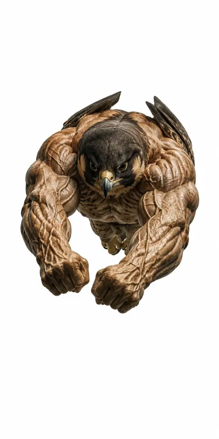 Muscular Falcon Man In Flight Mid Air 4K wallpaper for desktop and mobile - Pixbee