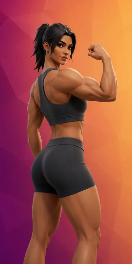 Muscular Female Fighter Flexing Her Bicep 4K wallpaper for desktop and mobile - Pixbee