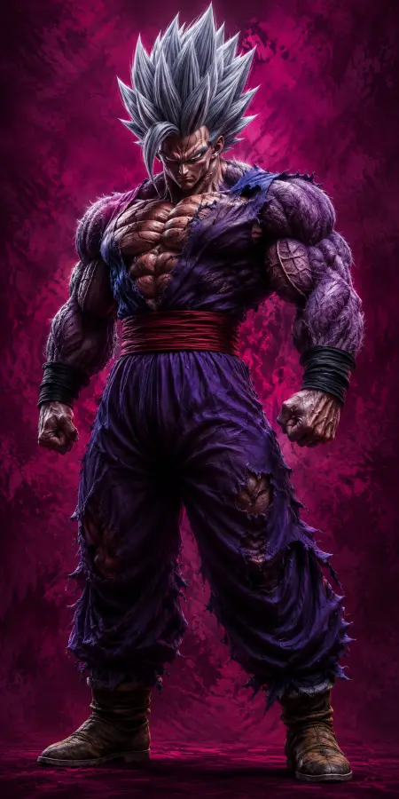 Muscular Gohan Beast Purple Torn Gi 4K wallpaper for desktop and mobile - Pixbee