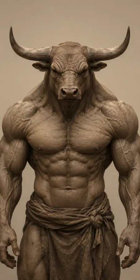 Muscular Minotaur Bull Man With Cloth Wrap 4K wallpaper for desktop and mobile - Pixbee