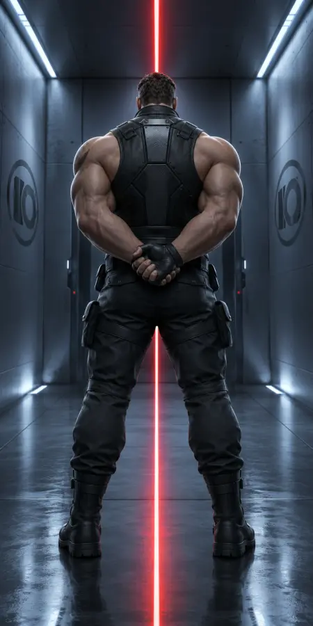 Muscular Soldier From Back In Tunnel 4K wallpaper for desktop and mobile - Pixbee