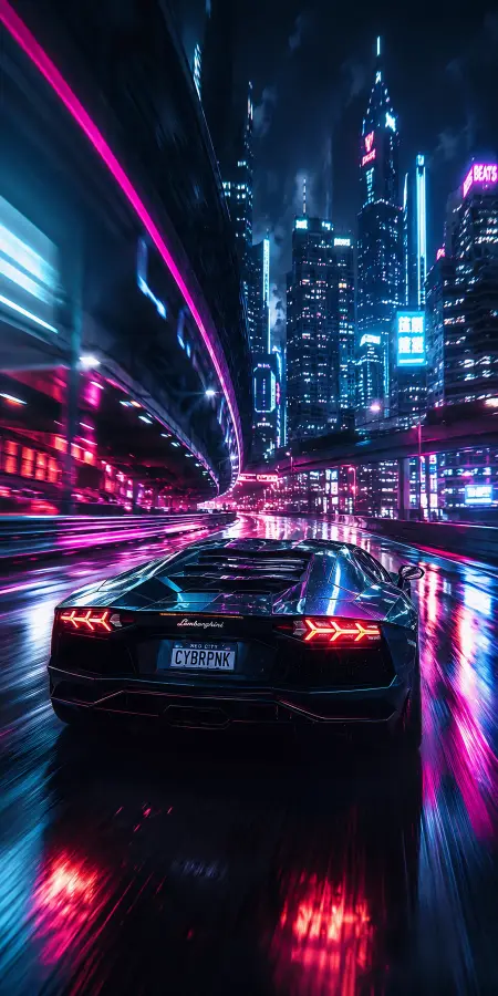 “Neon Dreams, Full Throttle.” 4K wallpaper for desktop and mobile - Pixbee