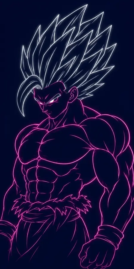 Neon Gohan Beast Silhouette Glowing Wallpaper 4K wallpaper for desktop and mobile - Pixbee