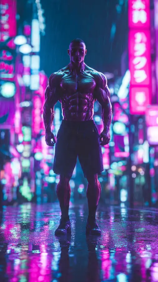 Neon Night Titan 4K wallpaper for desktop and mobile - Pixbee